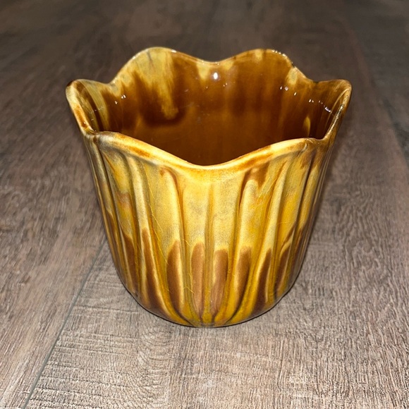 Vintage California Original Drip Glaze Tulip Planter Pot Vase Holder 4" 1066 MCM - Picture 4 of 4